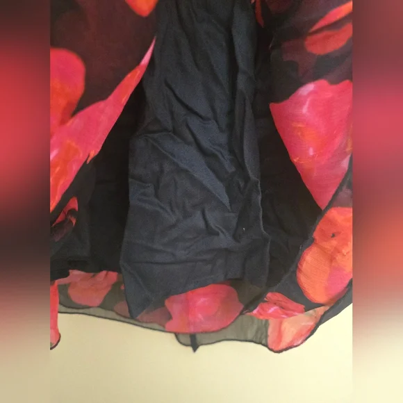 Urban Outfitter Kiki Tie-Front Roses Mini Dress Long Bell Sleeve Cutout Coquette - Picture 9 of 14